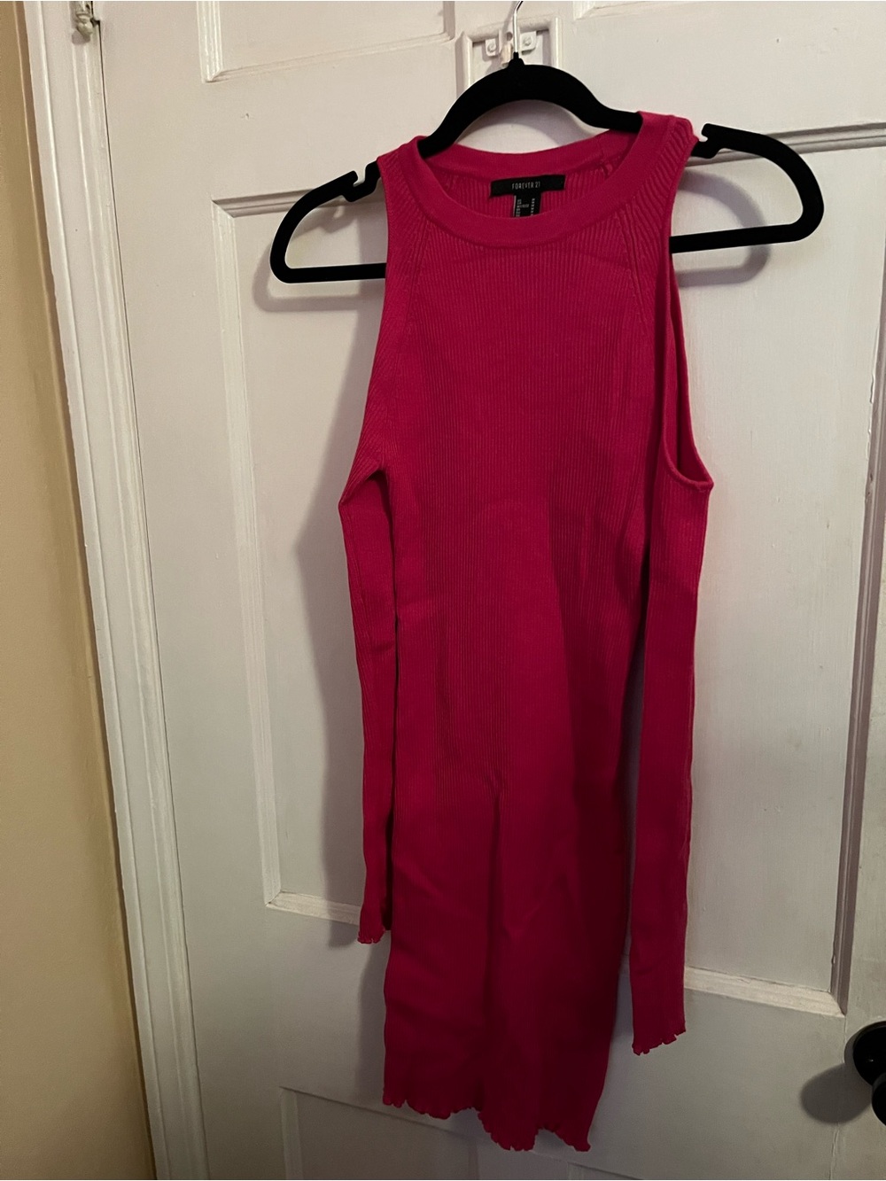 Forever 21 Hot Pink Ribbed Sleeveless Tank Dress